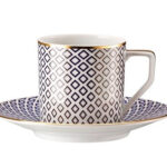 FRANCIS CARREAU BLUE,COFFEE ESPRESSO CUP & SAUCER