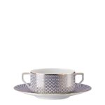 FRANCIS CARREAU BLUE,CREAMSOUP CUP & SAUCER