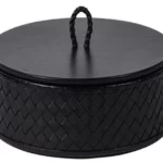ROUND LEATHER BOX BLACK,RBX1-INT