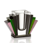 HARLEM VASE, Black/Green/Rose/Clear