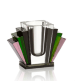 HARLEM VASE, Black/Green/Rose/Clear