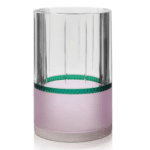 AU REVOIR WASTEBIN OR VASE, Green/Matte Rose/Clear