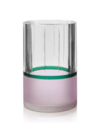 AU REVOIR WASTEBIN OR VASE, Green/Matte Rose/Clear