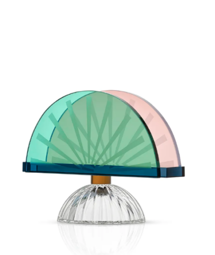CHLOÉ NAPKIN HOLDER, Brown/Clear/Teal/Slate/Pale Rose