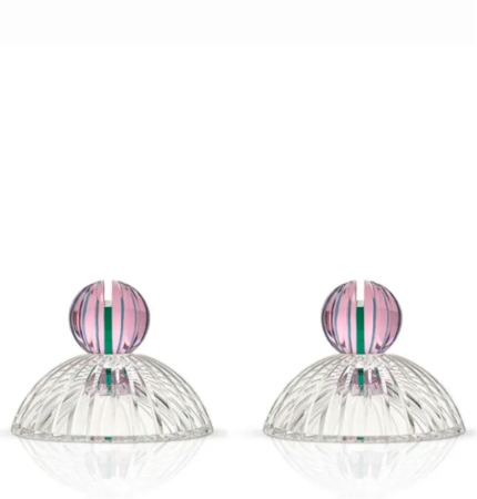 LOUIS PLACE CARD HOLDER SET2, Pink/Clear/Teal