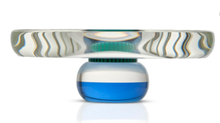COLETTE BOWL, Clear/Teal/Blue