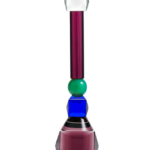 TORRE CANDLESTICK, Clear/Green/Burgundy/Green/Blue/Brown