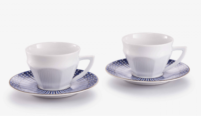 ARCADIA BL10 ARCADIA TALLEYRAND BLUE, SET 2 TEA CUPS;SAUCERS - Image 1