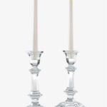HARCOURT CANDLESTICK SET 2, CLEAR